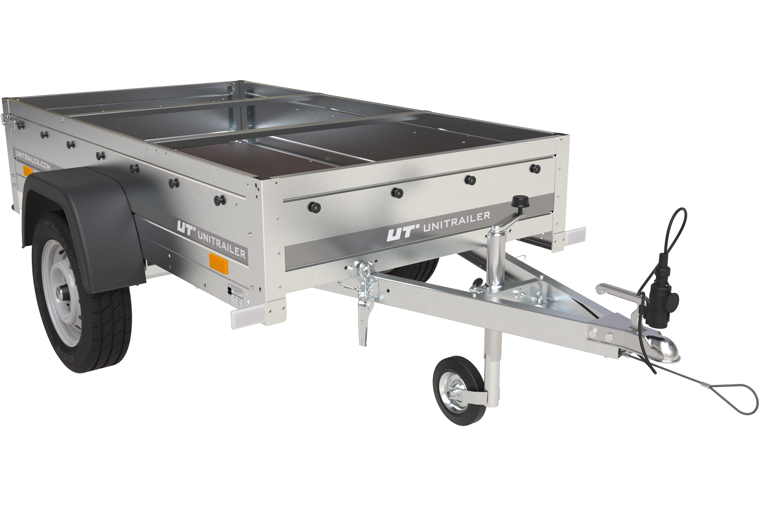 200 kipp jardín remolque con rueda de jinete, h 0 chasis y azul de la lona