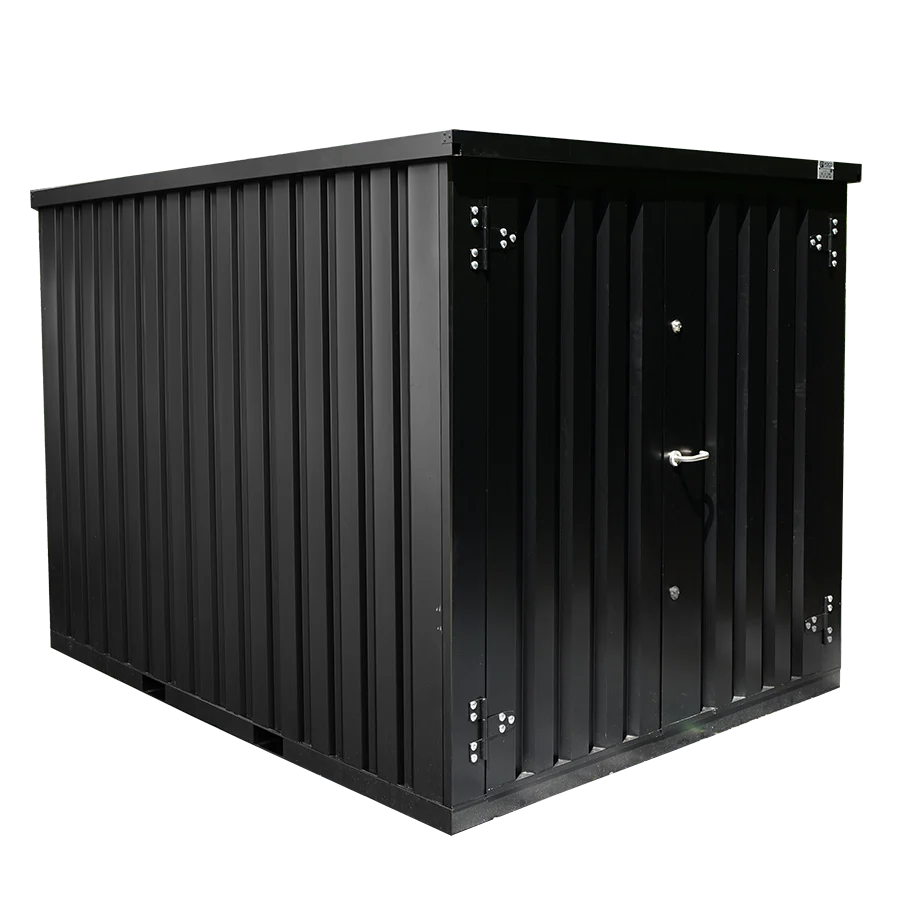 Contenedor desmontable 3 x 2 m – Puerta doble PC – Negro (RAL 9005)