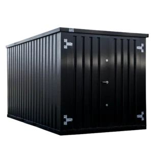 Contenedor desmontable 4 x 2 m – Negro RAL 9005 – Doble puerta en el lado corto