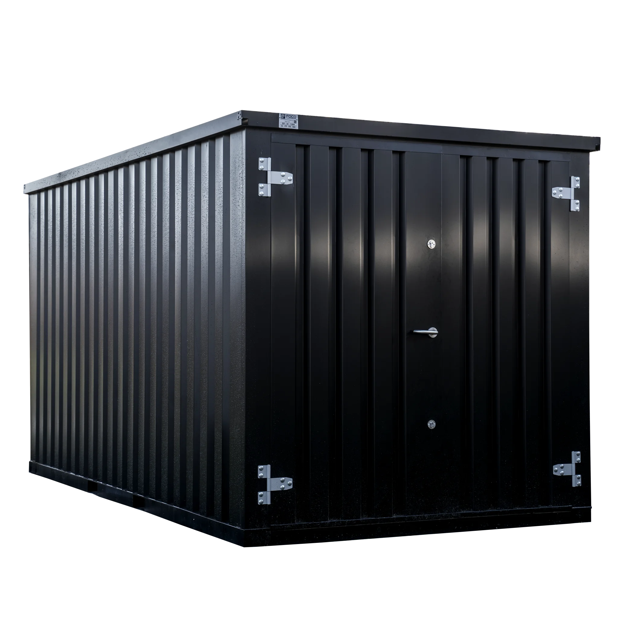 Contenedor desmontable 4 x 2 m – Negro RAL 9005 – Doble puerta en el lado corto