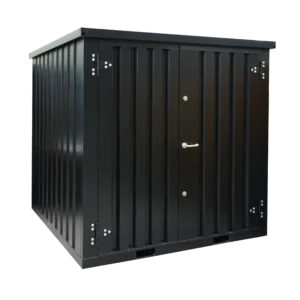 Contenedor desmontable negro 2 x 2 m – Puerta doble