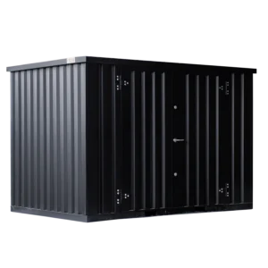 Contenedor desmontable negro de 3 x 2 m - Puerta doble  lateral de 3 m